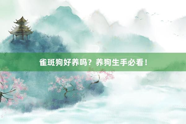 雀斑狗好养吗？养狗生手必看！