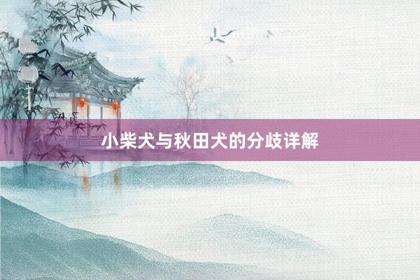 小柴犬与秋田犬的分歧详解